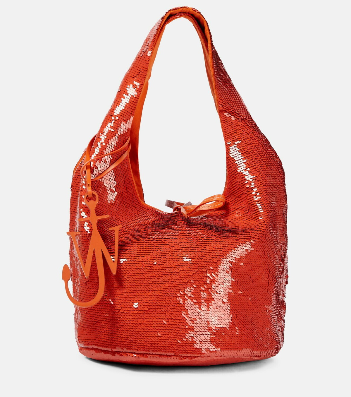 JW ANDERSON Chain-embellished leather-trimmed cotton-canvas bucket bag