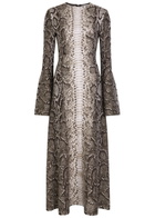 Gabriela Hearst Python-intarsia Cashmere-blend Maxi Dress Beige