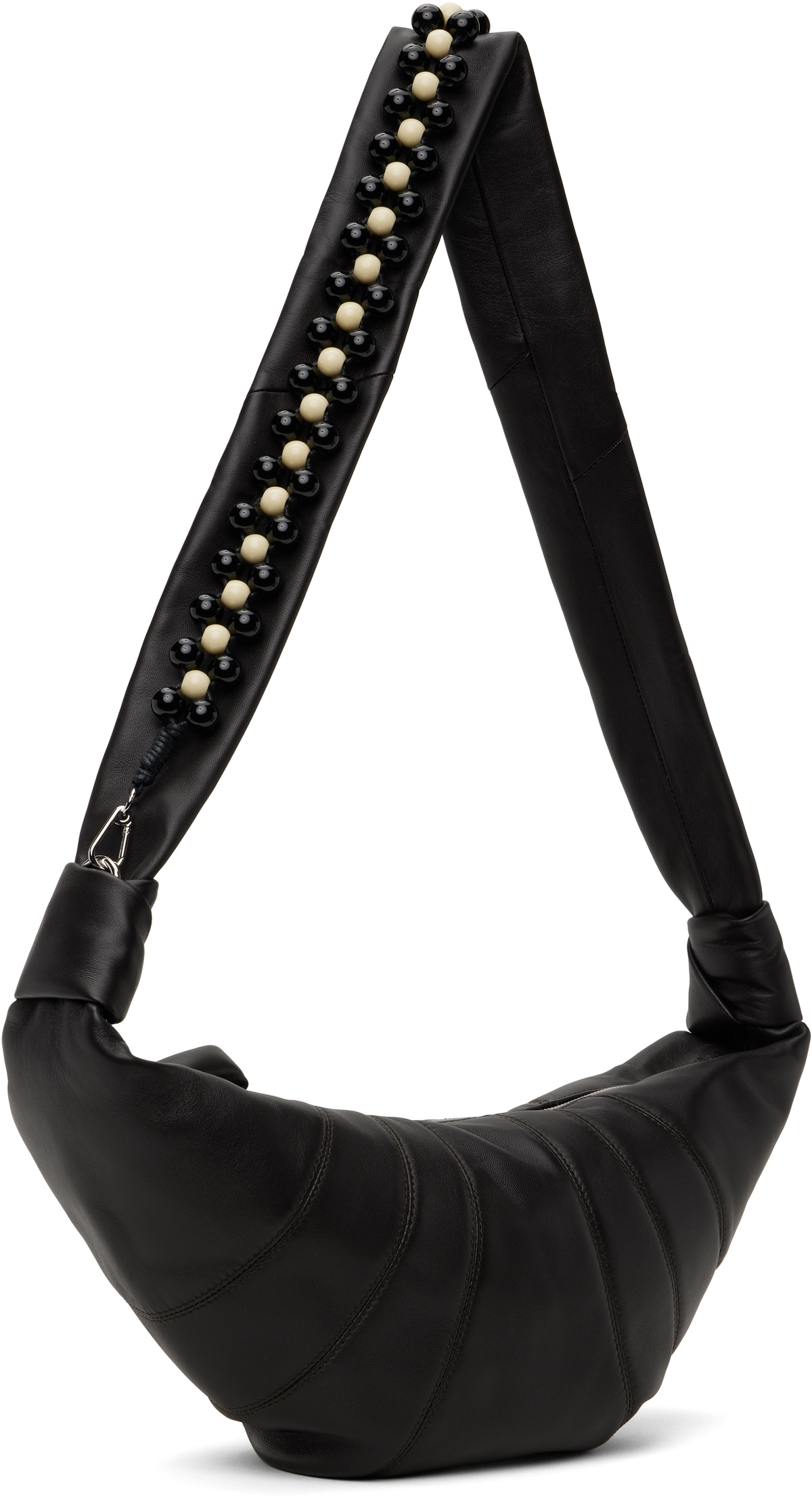 LEMAIRE Brown Pearls Medium Croissant Bag Lemaire