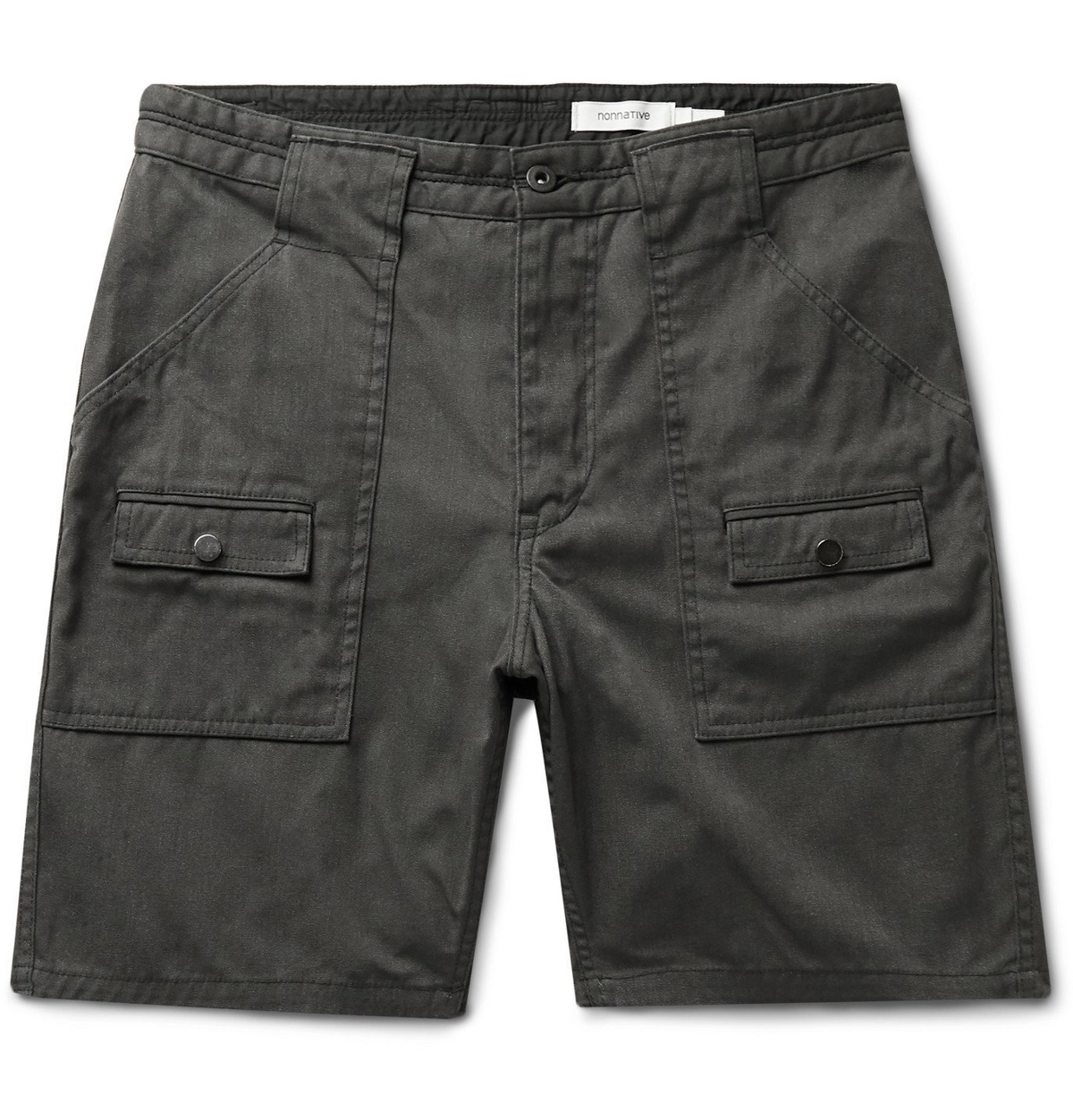 Photo: nonnative - Worker Cotton-Blend Oxford Cargo Shorts - Gray