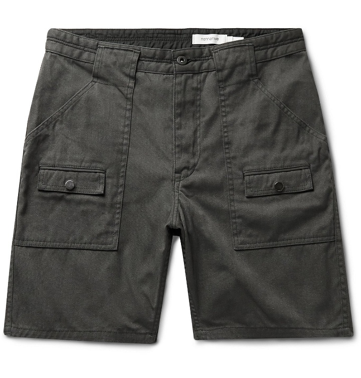 Photo: nonnative - Worker Cotton-Blend Oxford Cargo Shorts - Gray