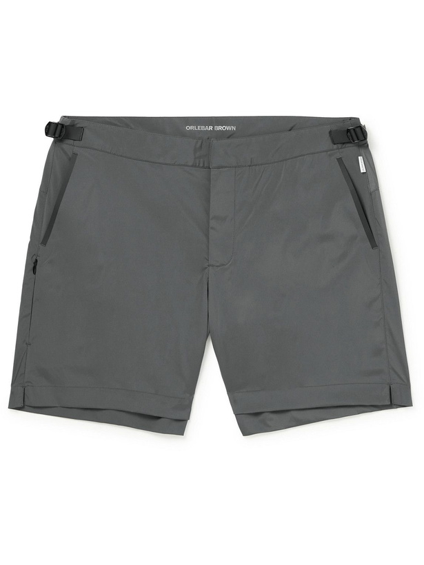 Photo: Orlebar Brown - Bulldog Short-Length Mid-Length Swim Shorts - Gray