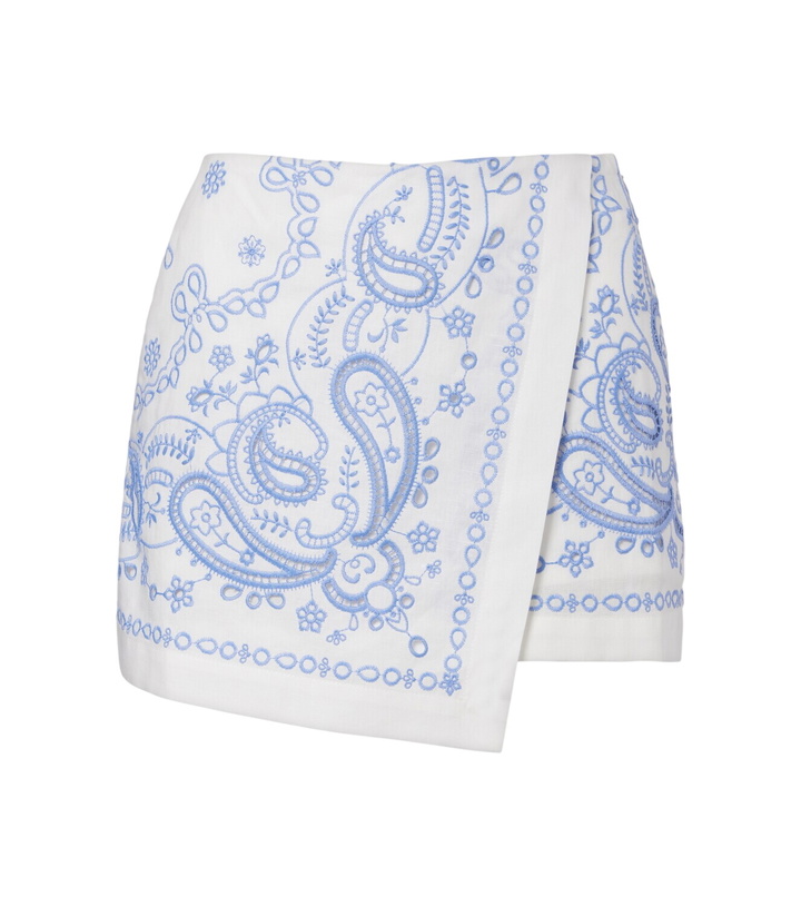 Photo: Self-Portrait Embroidered linen and cotton skort