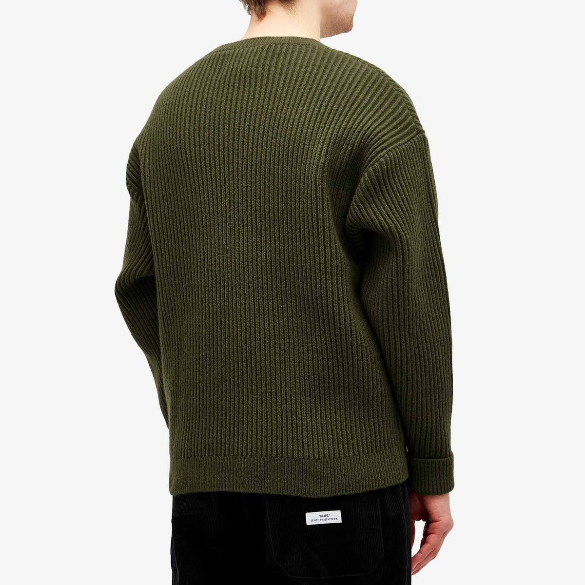WTAPS Men's 06 Heavy Ribbed Knit Sweater in Olive Drab WTAPS