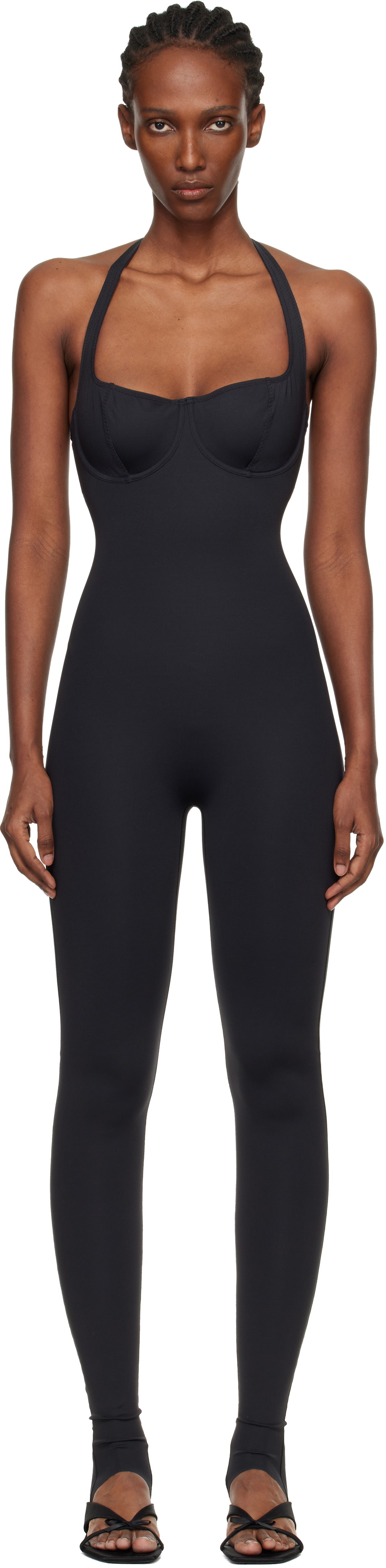 SKIMS Black SKIMS Body Halter Stirrup Unitard