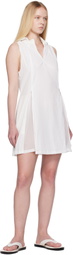 AMOMENTO White Nylon Hooded Minidress