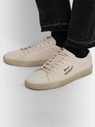 SAINT LAURENT - SL/06 Court Classic Leather-Trimmed Logo-Embroidered Distressed Canvas Sneakers - White
