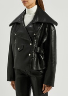 Nanushka Ado Regenerated Leather Jacket Black