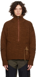 ROA Brown Zip Sweater