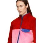 Ashley Williams Red and Pink Shearling Alice Jacket