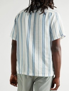 Onia - Air Convertible-Collar Striped Woven Shirt - White