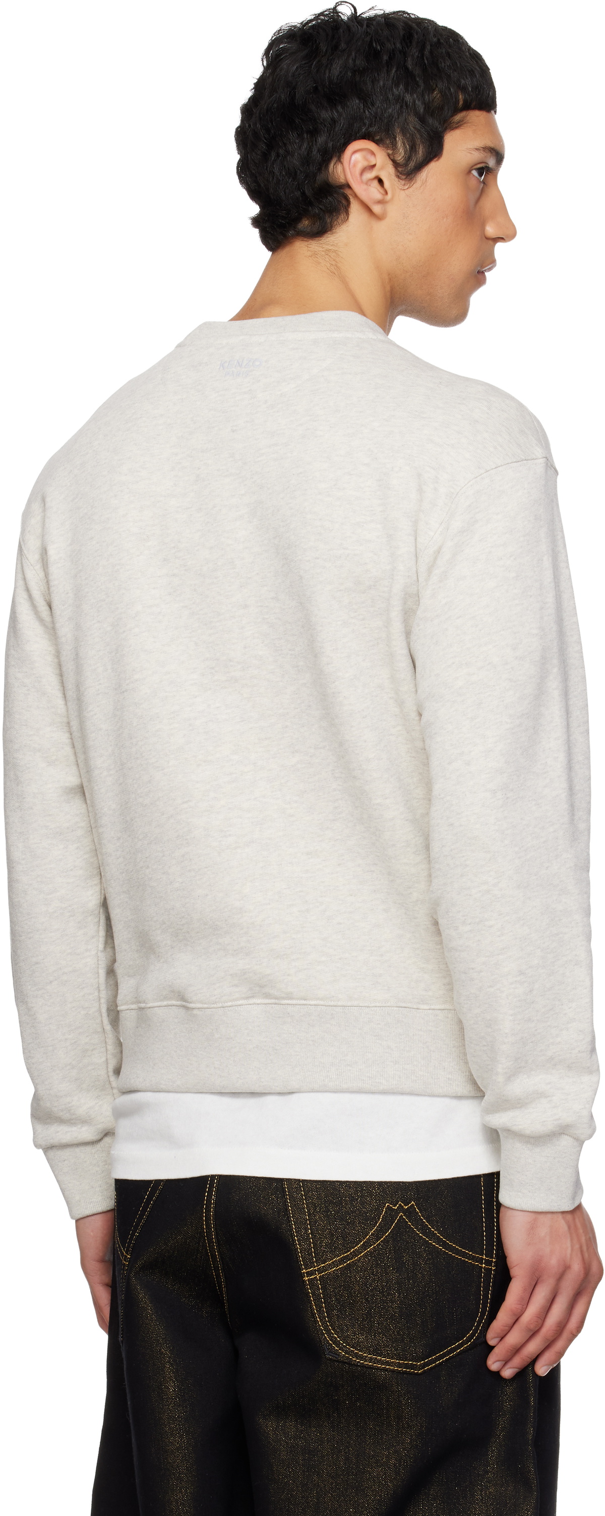 Kenzo Gray Kenzo Paris 'KENZO Wild Tiger' Embroidered Sweatshirt