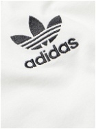 adidas Originals - Striped Logo-Embroidered Cotton-Jersey T-Shirt - White