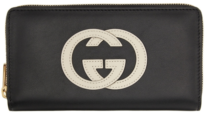 Photo: Gucci Black & Off-White GG Zip Around Wallet