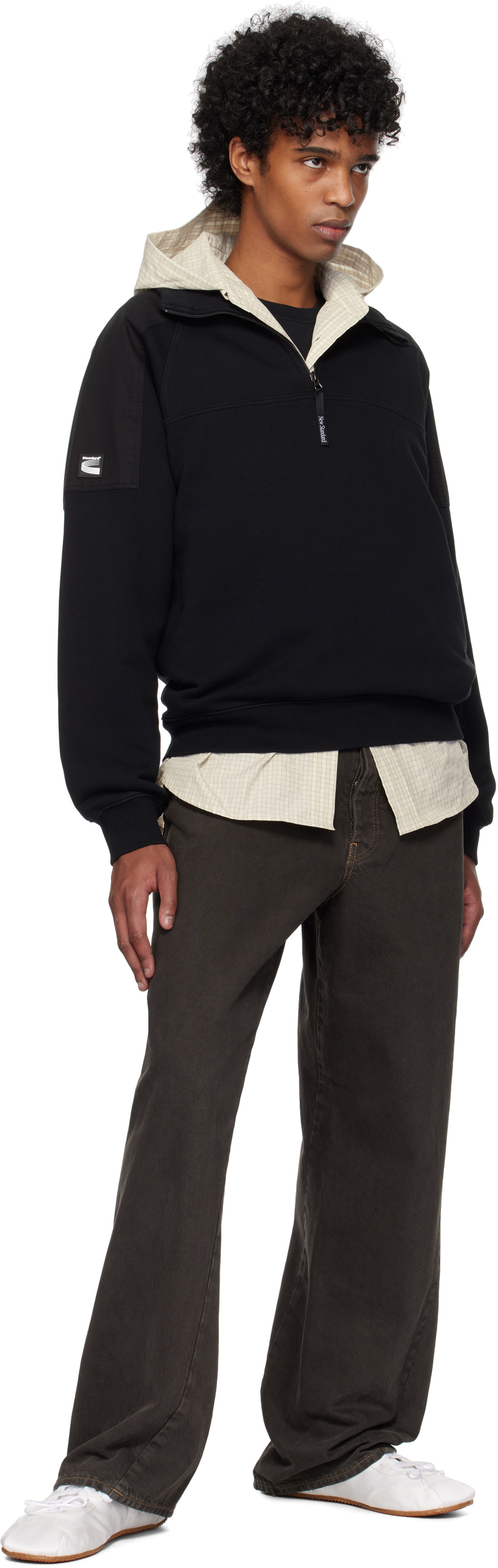 Kijun Black Half Zip-Up Sweatshirt