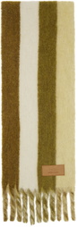 AMI Paris Green Striped Alpaca Scarf