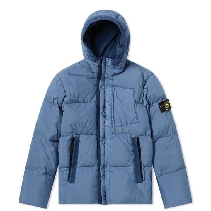 Photo: Stone Island Junior Down Filled Crinkle Reps Hooded Jacket