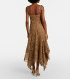 Oscar de la Renta Floral guipure lace midi dress
