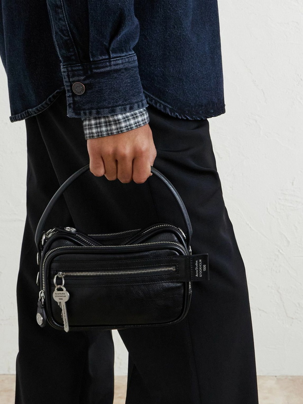 Photo: Acne Studios - Camero Embellished Textured-Leather Messenger Bag