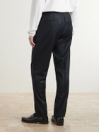Lardini - Straight-Leg Wool and Cashmere-Blend Flannel Trousers - Black