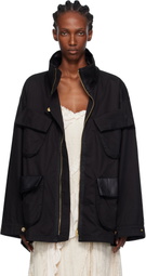 OPEN YY Black Cargo Pocket Field Jacket