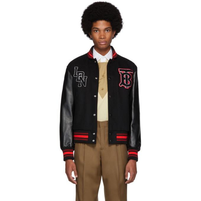 Photo: Burberry Black Wool and Leather Padfield Bomber Jacket