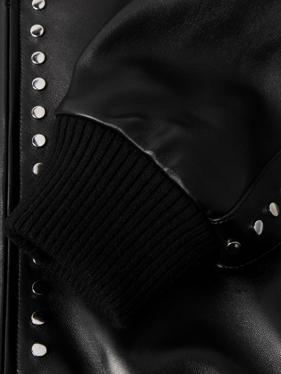 LOEWE - Studded Leather Bomber Jacket - Black