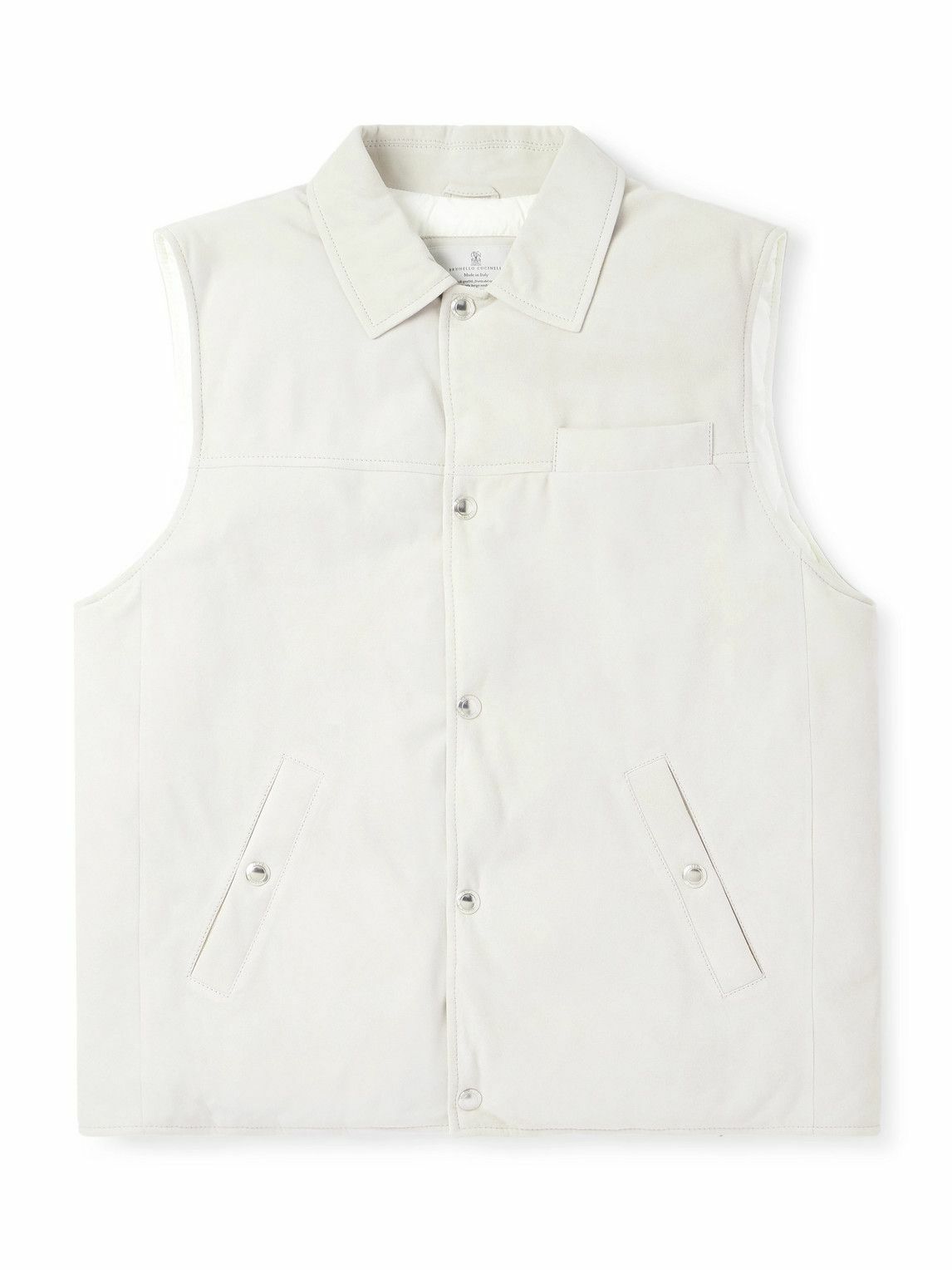 Brunello Cucinelli - Quilted Shell Down Gilet - White