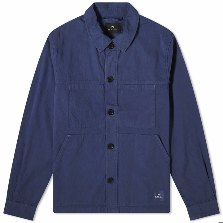 Photo: Paul Smith Men's Cotton Overshirt Jacket in Blue