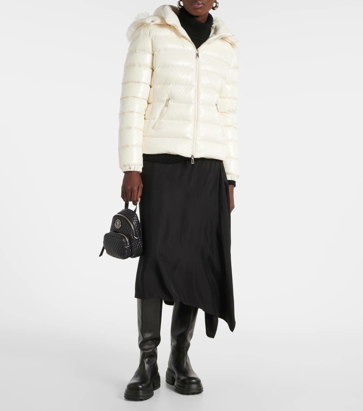 『MONCLER』Badyf Shearling-Trimmed Down Jacket★White★ Moncler Badyf shearling-trimmed down jacket Moncler