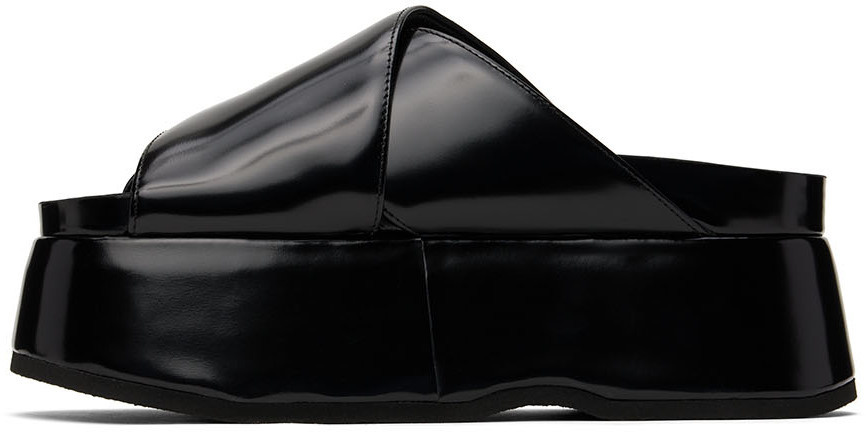 Junya Watanabe Black Platform Kip Sandals Junya Watanabe
