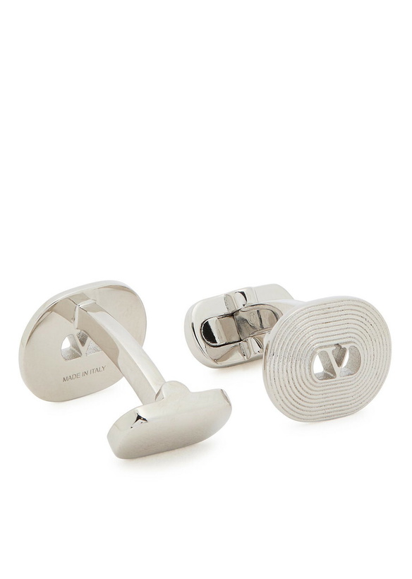 Photo: Valentino Garavani Ovalette Vlogo Cufflinks - Silver - One Size