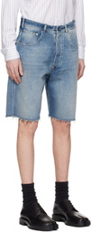 Maison Margiela Blue Cut-Off Denim Shorts