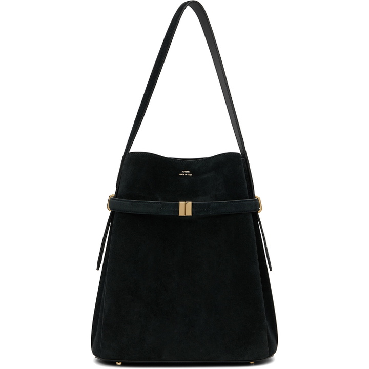 Photo: TOTEME Black Belted Suede Bucket Bag