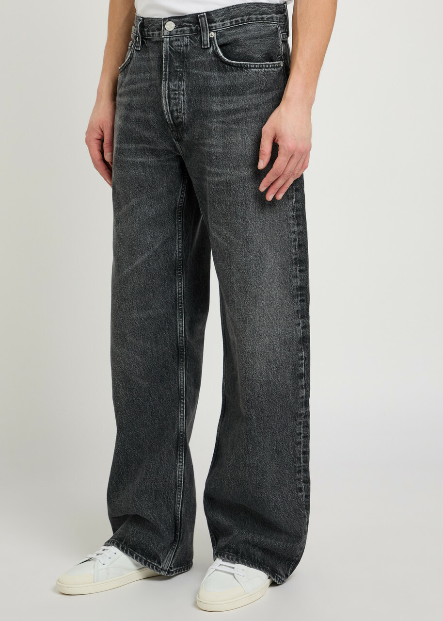 Agolde Afton Relaxed Straight-leg Jeans Dark Grey