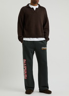 Cherry Los Angeles Parachute Wide-leg Cotton Sweatpants Black