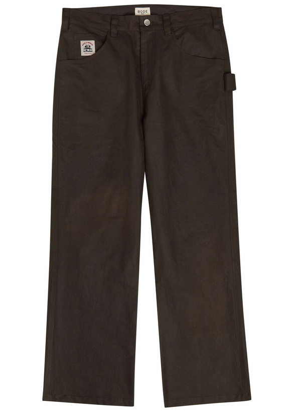 Photo: Bode Knolly Brook Straight-leg Waxed Cotton Trousers Brown