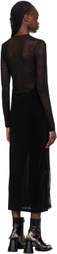lesugiatelier Black Ribbon Maxi Dress