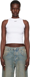 Off-White White 'Off' Stamp Rib Round Tank Top