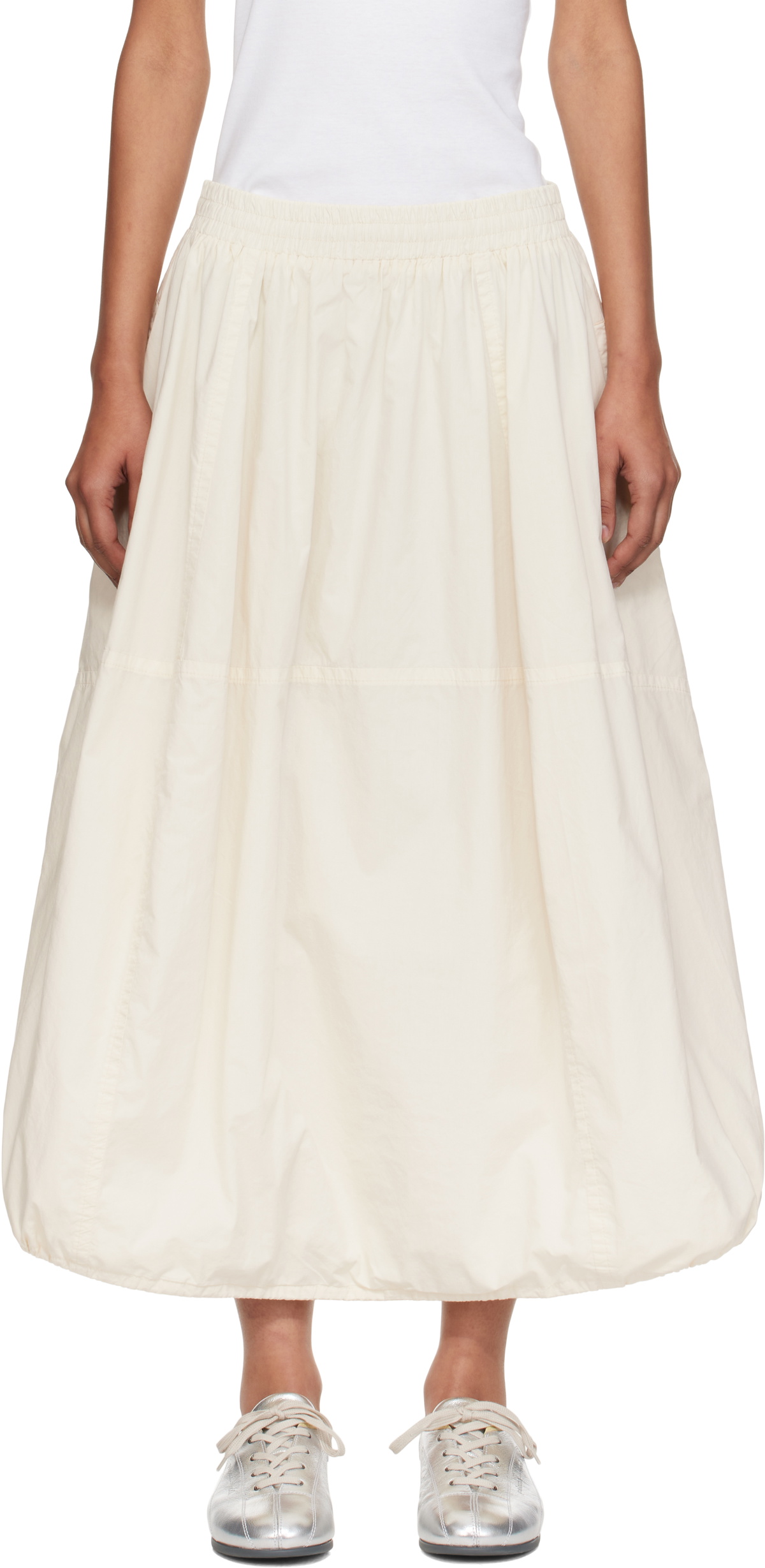 YMC Off-White Parachute Midi Skirt