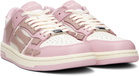 AMIRI White & Pink Skel-Top Low Sneakers
