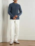 S.N.S. Herning - Robust Slim-Fit Ribbed Merino Wool Sweater - Blue