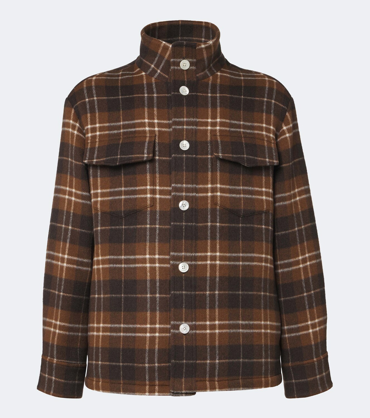 Umit Benan St. Moritz plaid cashmere overshirt