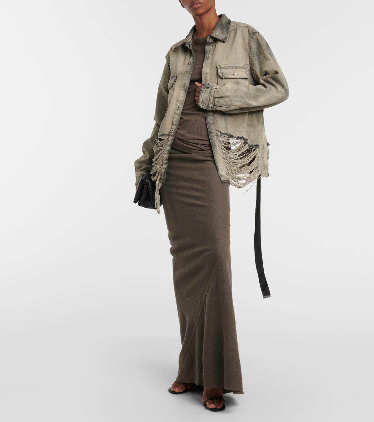 Rick Owens DRKSHDW cropped denim shirt jacket Rick Owens