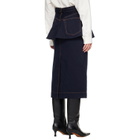 sacai Navy Denim Midi Skirt