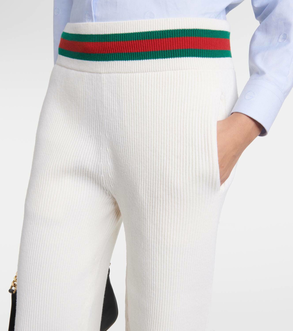 Gucci Ribbed-knit wool sweatpants