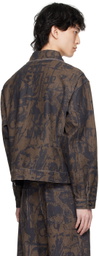 Small Talk Studio Brown Printed Denim Jacket