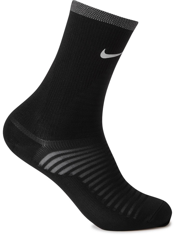 Photo: Nike Running - Spark Lightweight Stretch-Knit Socks - Black - US 8