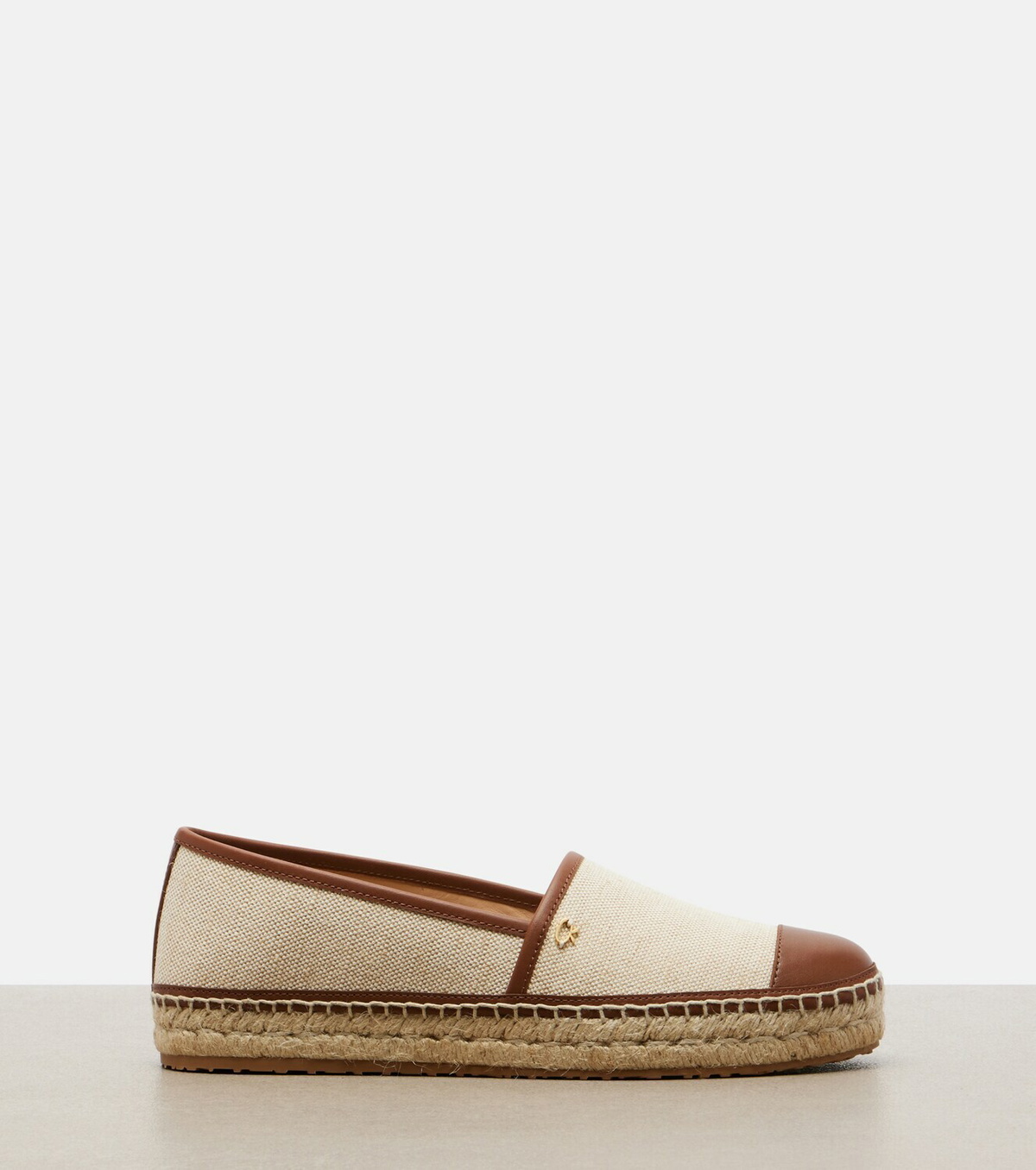 Gianvito Rossi Leather-trimmed canvas espadrilles