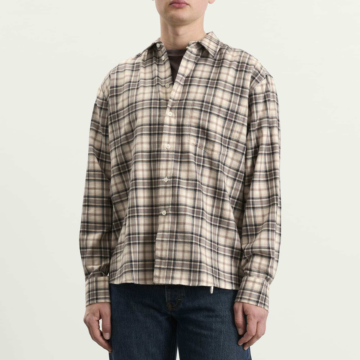 Jeanerica Men's Byron Shirt in Brown Flannel Check